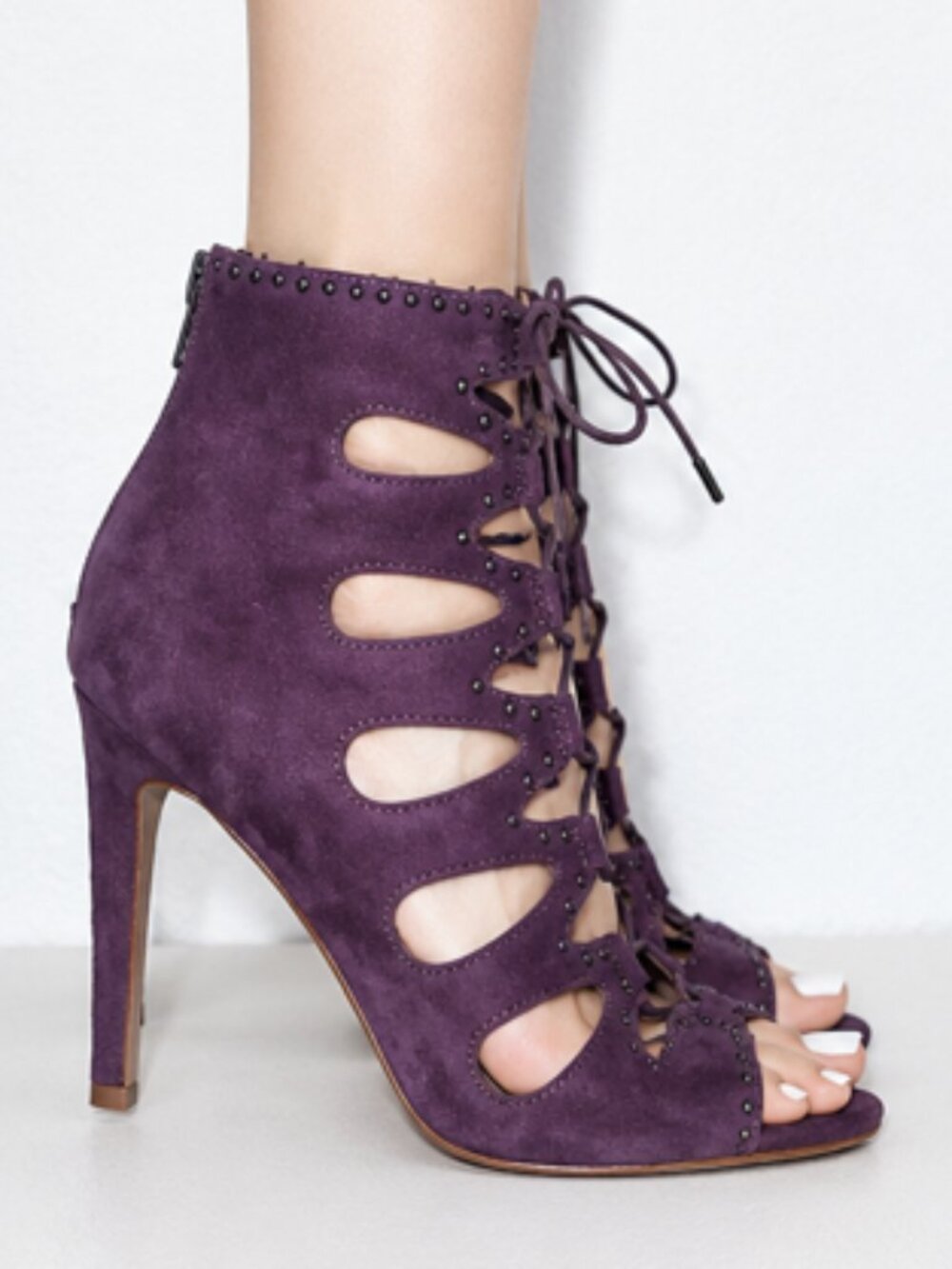 BCBGeneration Deep Purple Lace-Up Heels